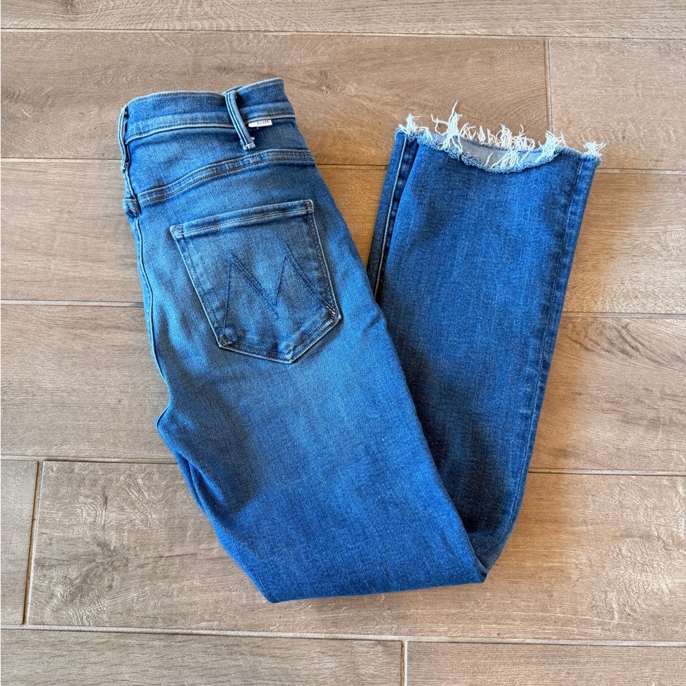 MOTHER Hustler Ankle Fray Bootcut Jeans (Meet Cute, 28)